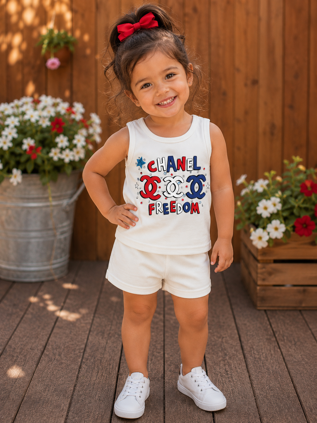 Pre order USA shorts set 4th of July