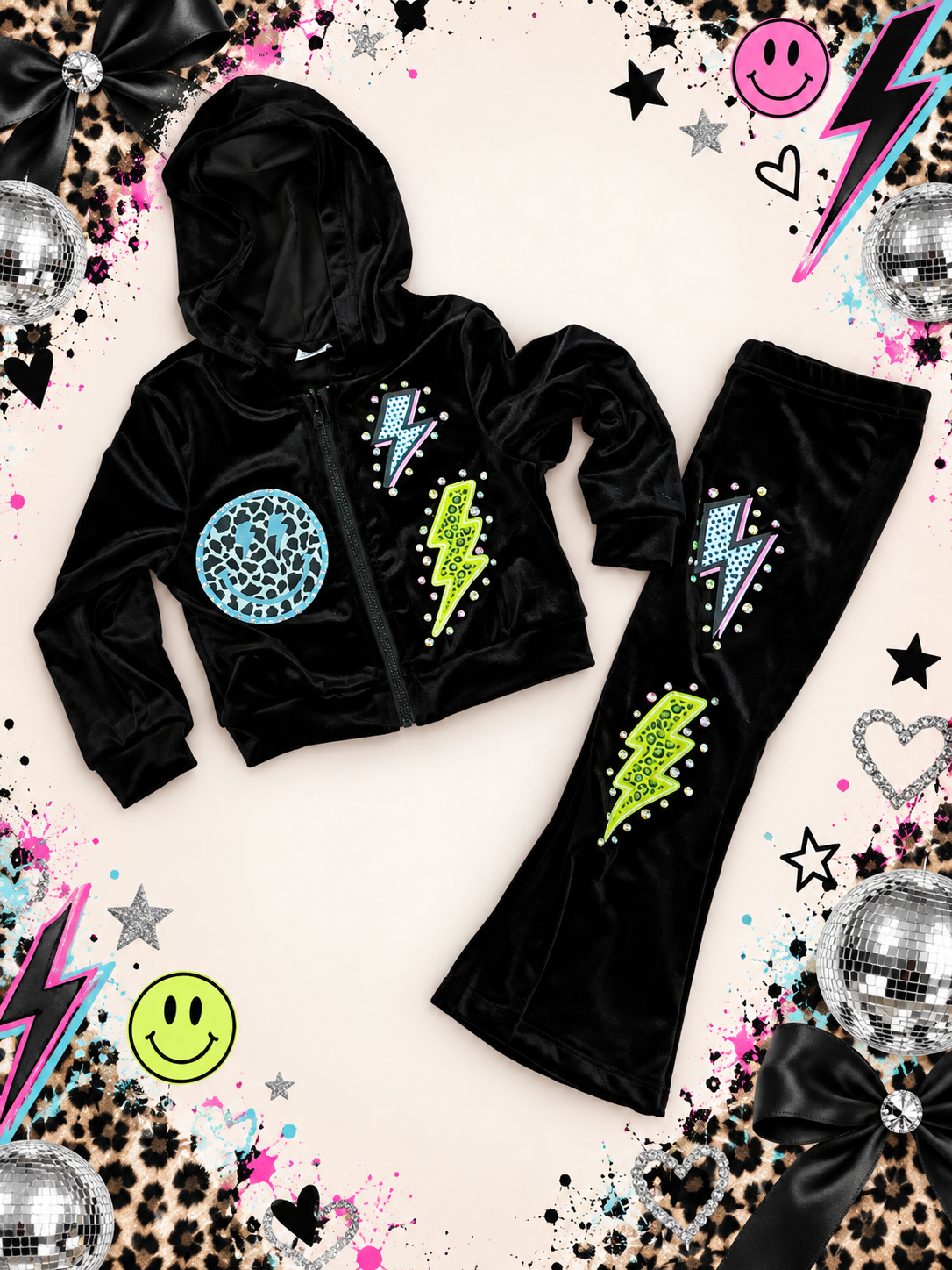 12/18 velour zip up set
