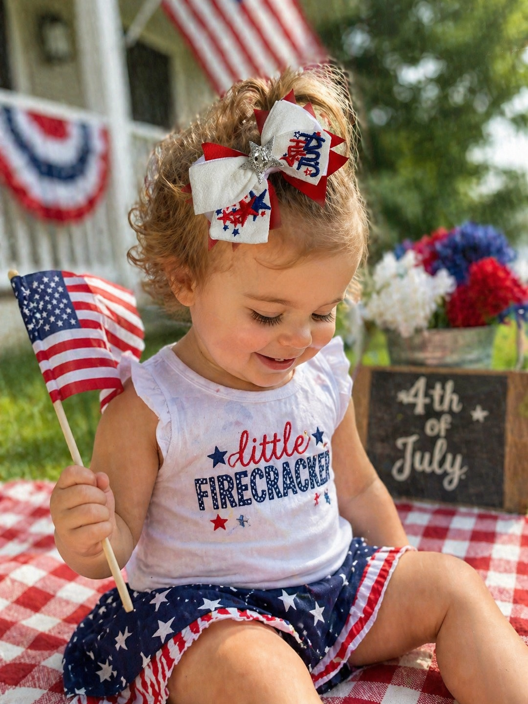 4th of July USA piggy clip