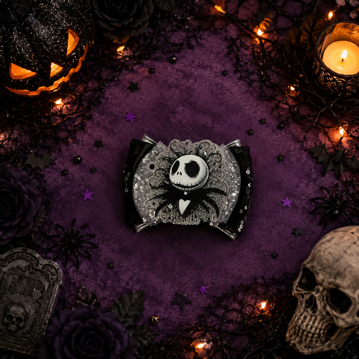 XL piggy bow nightmare before Christmas