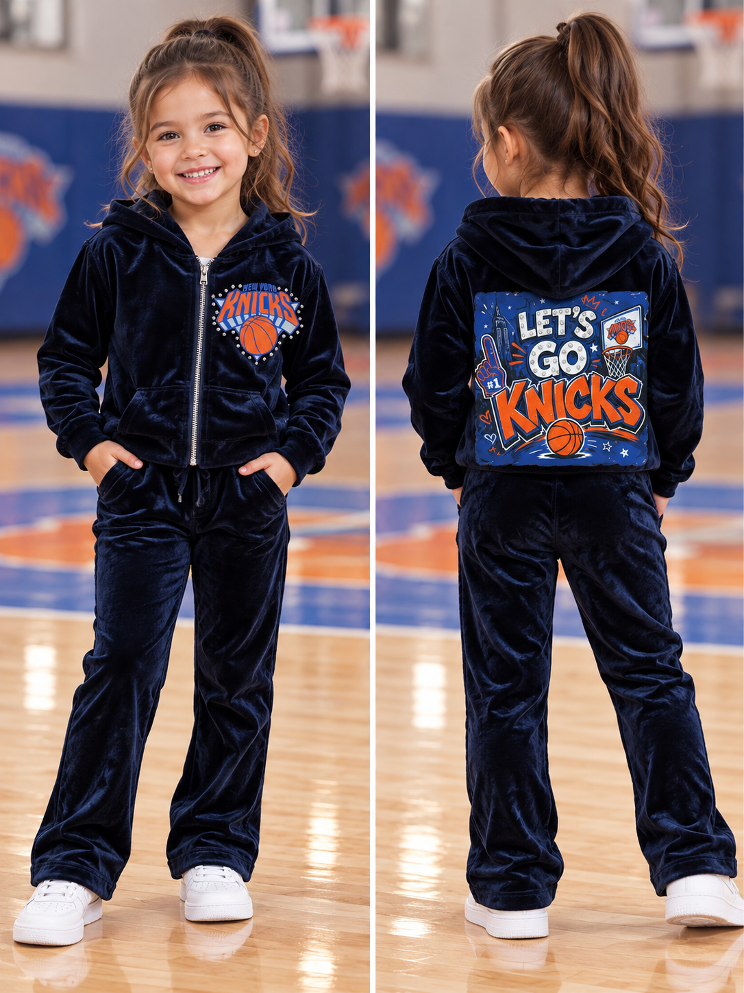4y Knicks velour set