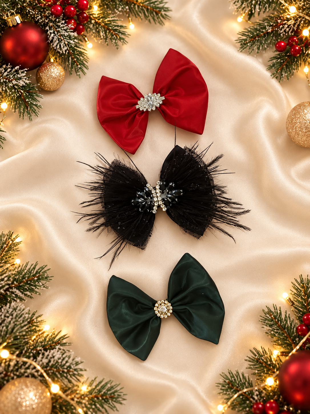 Holiday gift set 4 inch hair clips