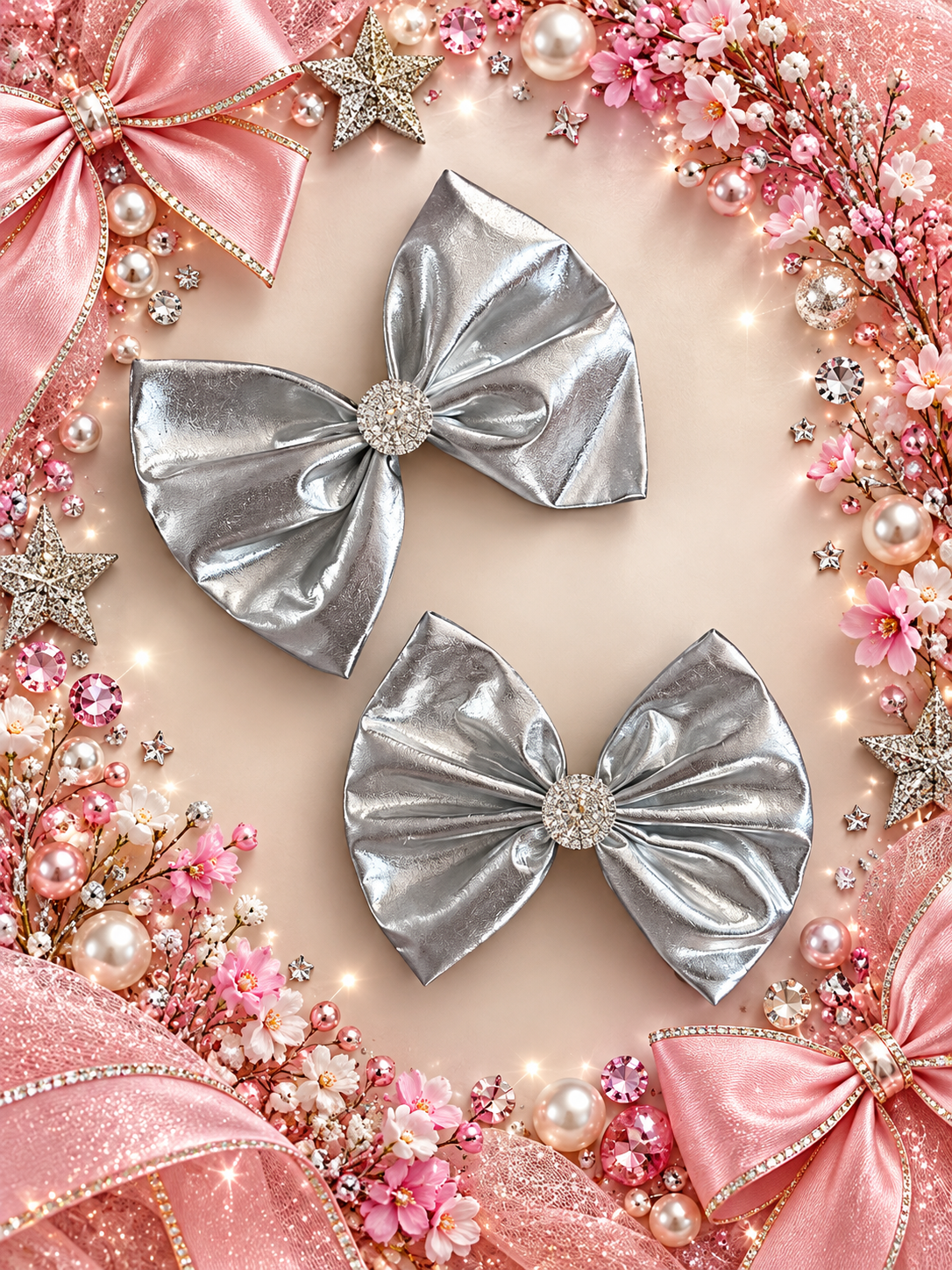 Silver foil hair clip