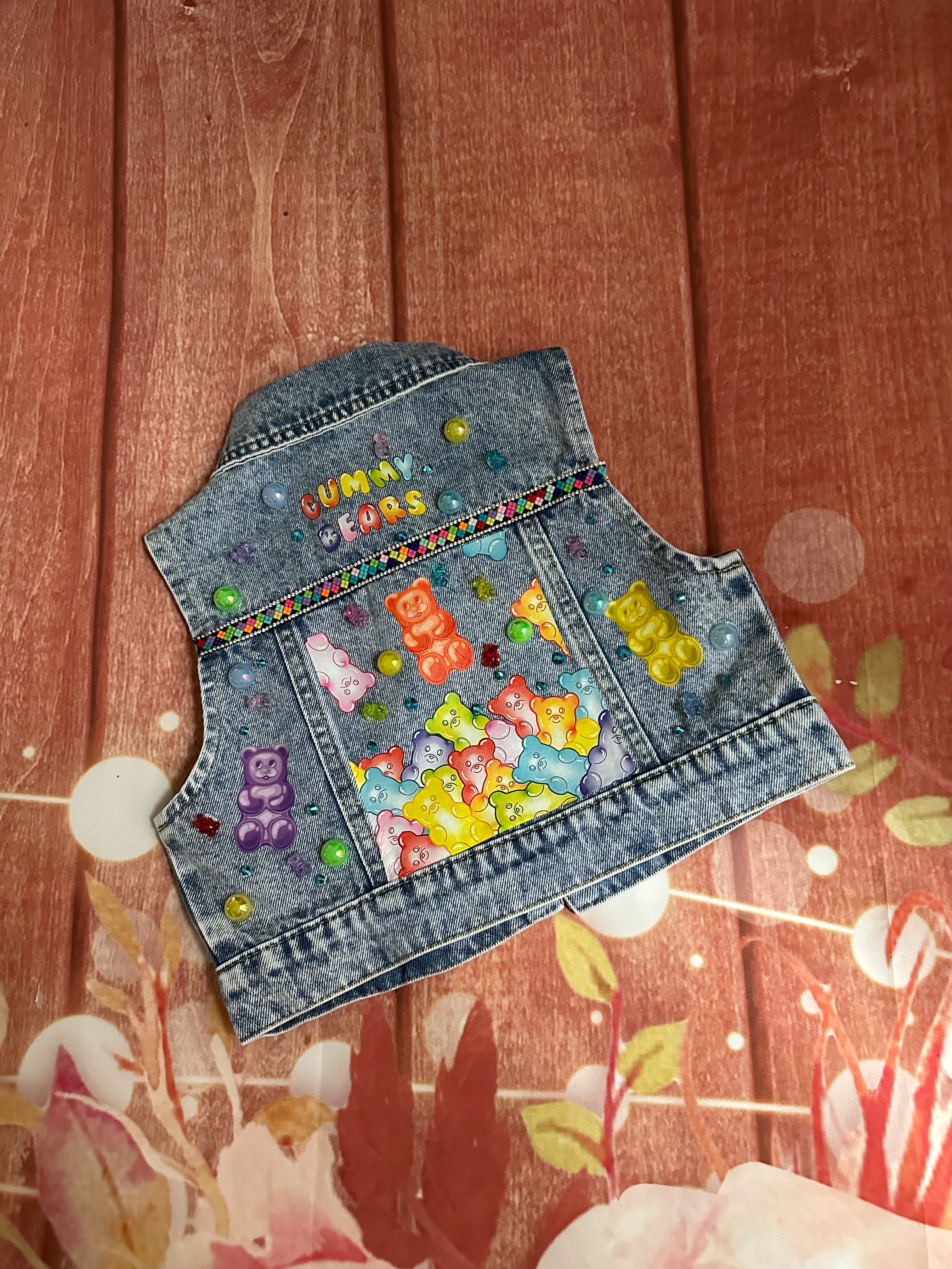 2/3 gummy bear denim vest