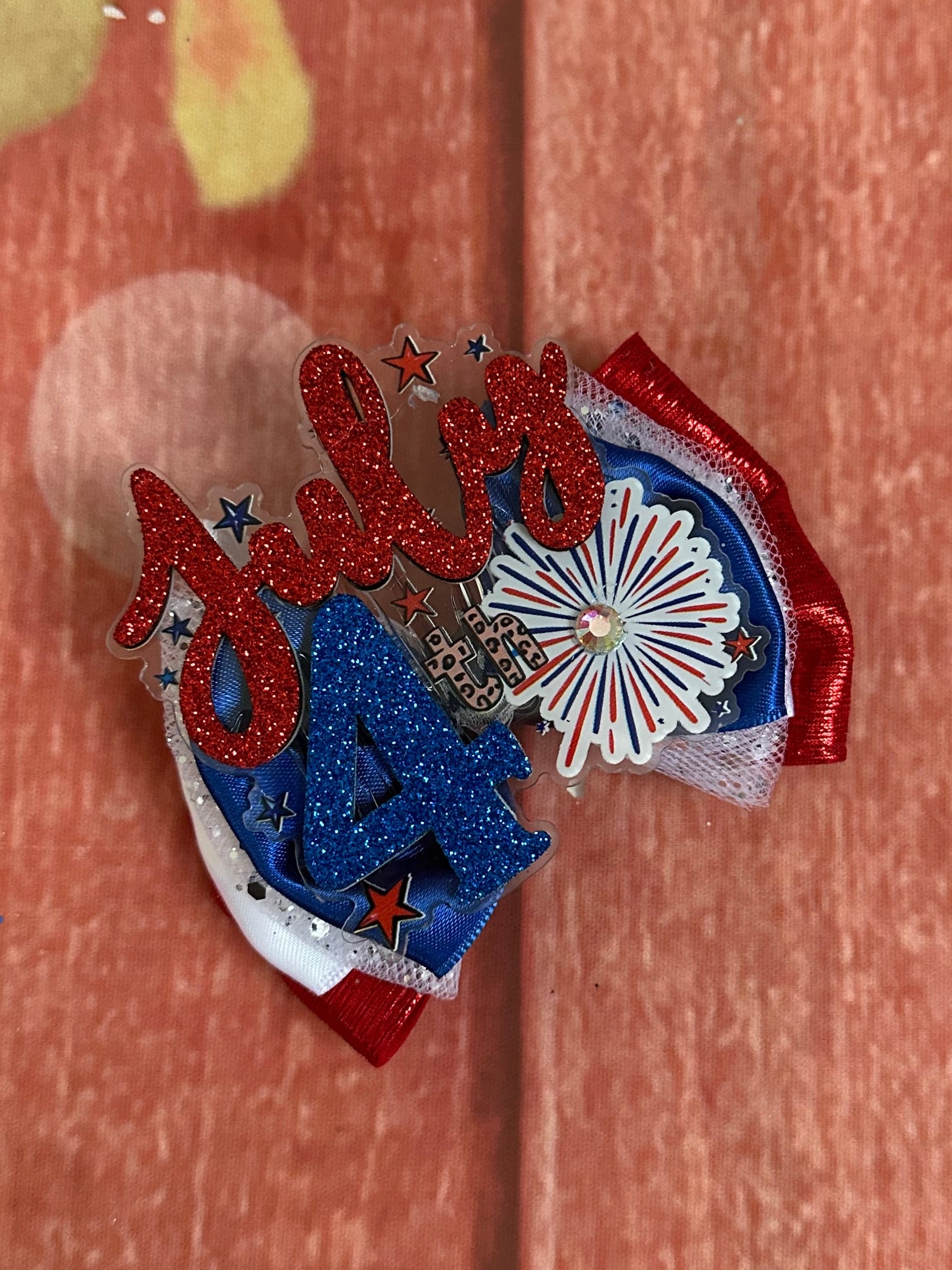 4th of July piggy bow