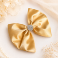 5 inch Solid yellow satin clip