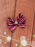 ) inch hot pink zebra sequin hair clip