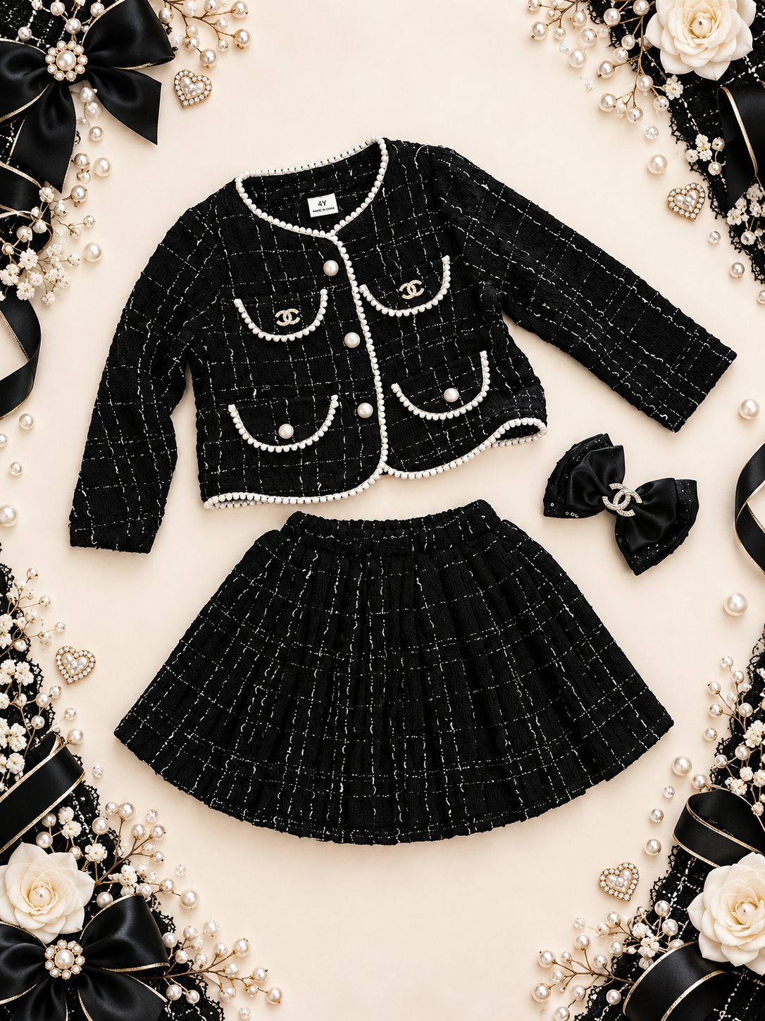 6y inspired suit skirt set and Clip