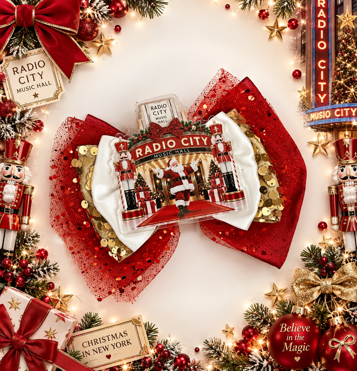 Radio city rockets hair bow 5 inch