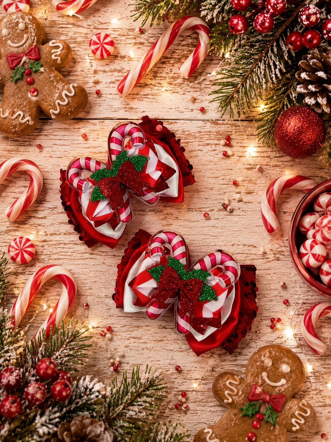 XL single piggy clip candycane