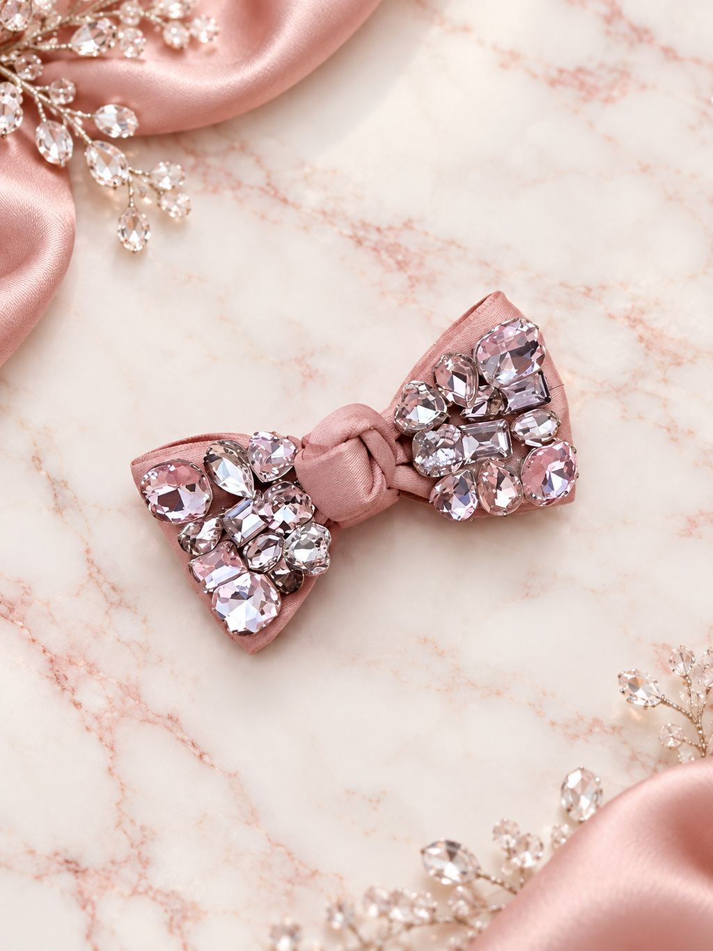 Ultra mini dusty pink hair clip
