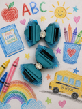Blue crayon piggy set