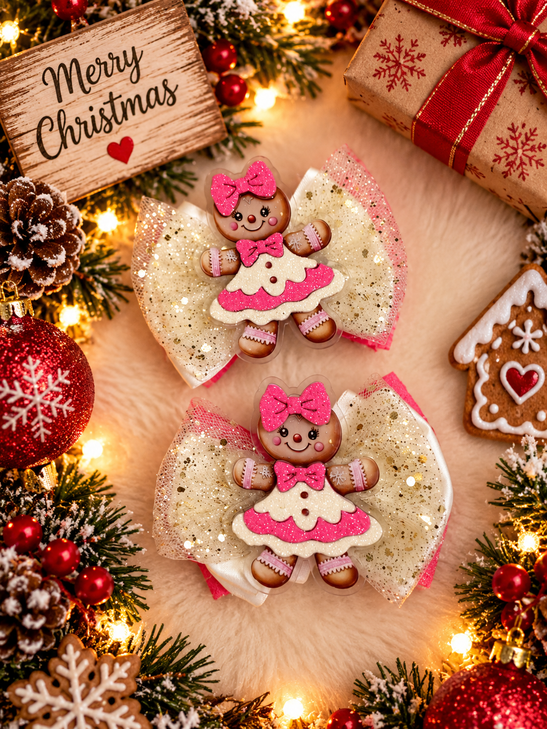 Piggy size gingerbread bow