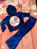 5y Yankees zip up set