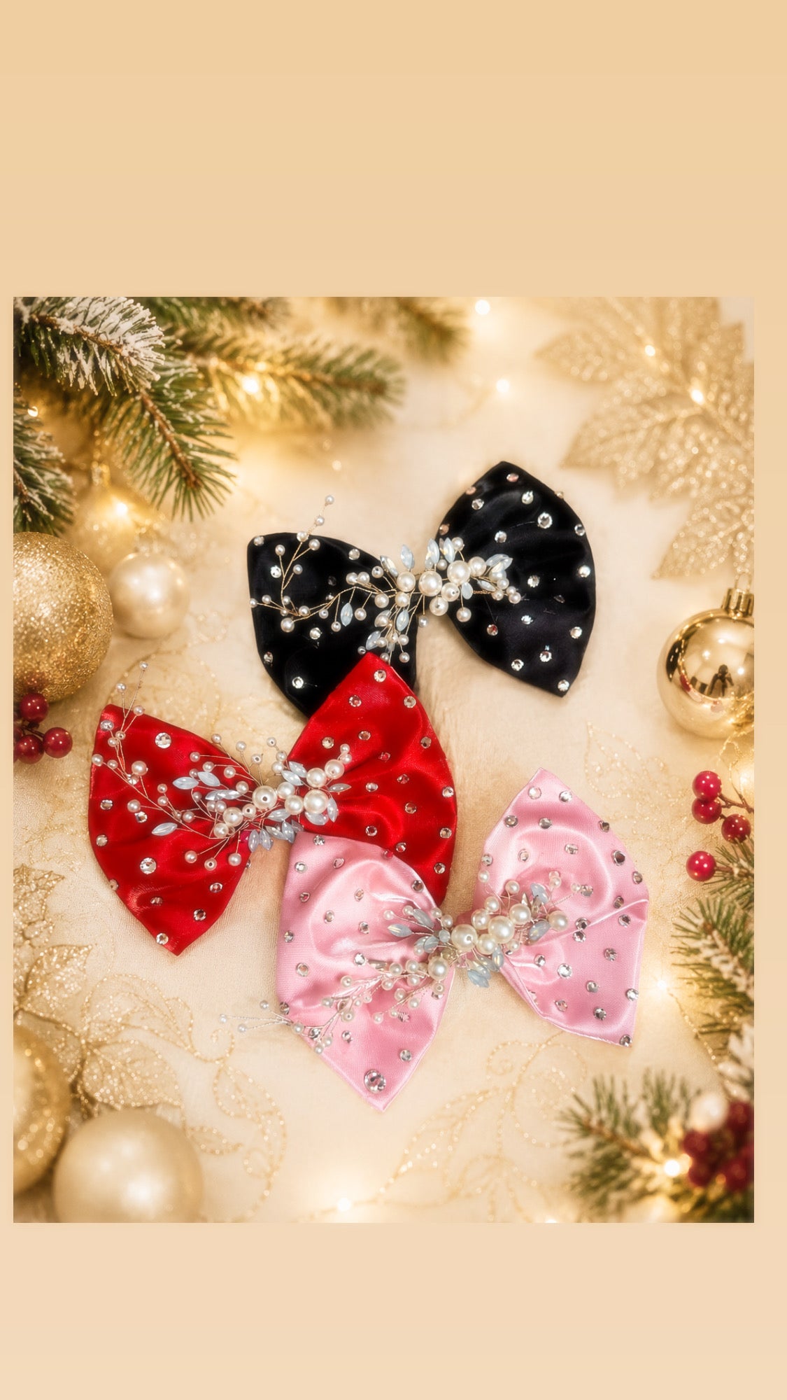 Pink rhinestone clip