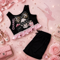 7y inspired  skull short set
