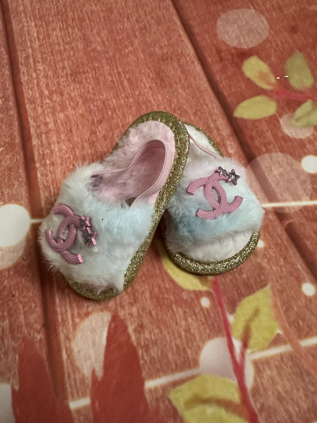 Size 1 baby fur slippers