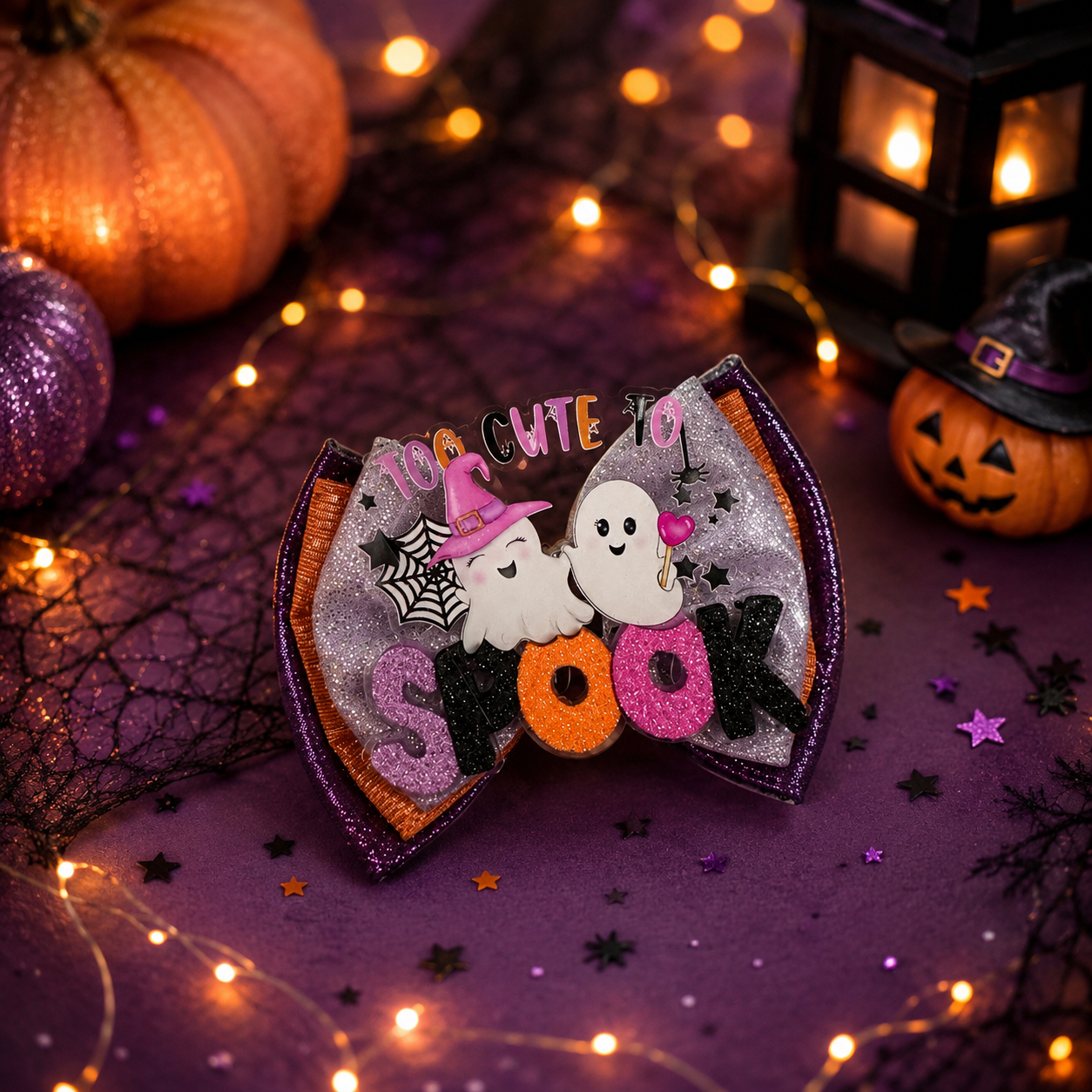 XL piggy bow spooky Halloween cutie