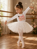 Long sleeve white tutu leotard