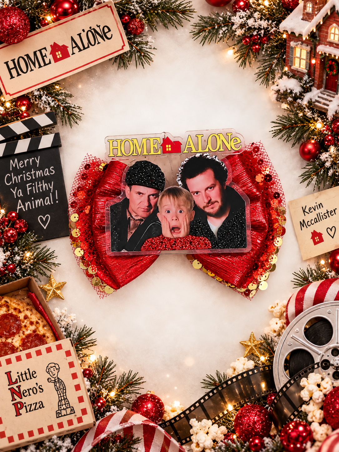 Xl piggy size hair bow home alone