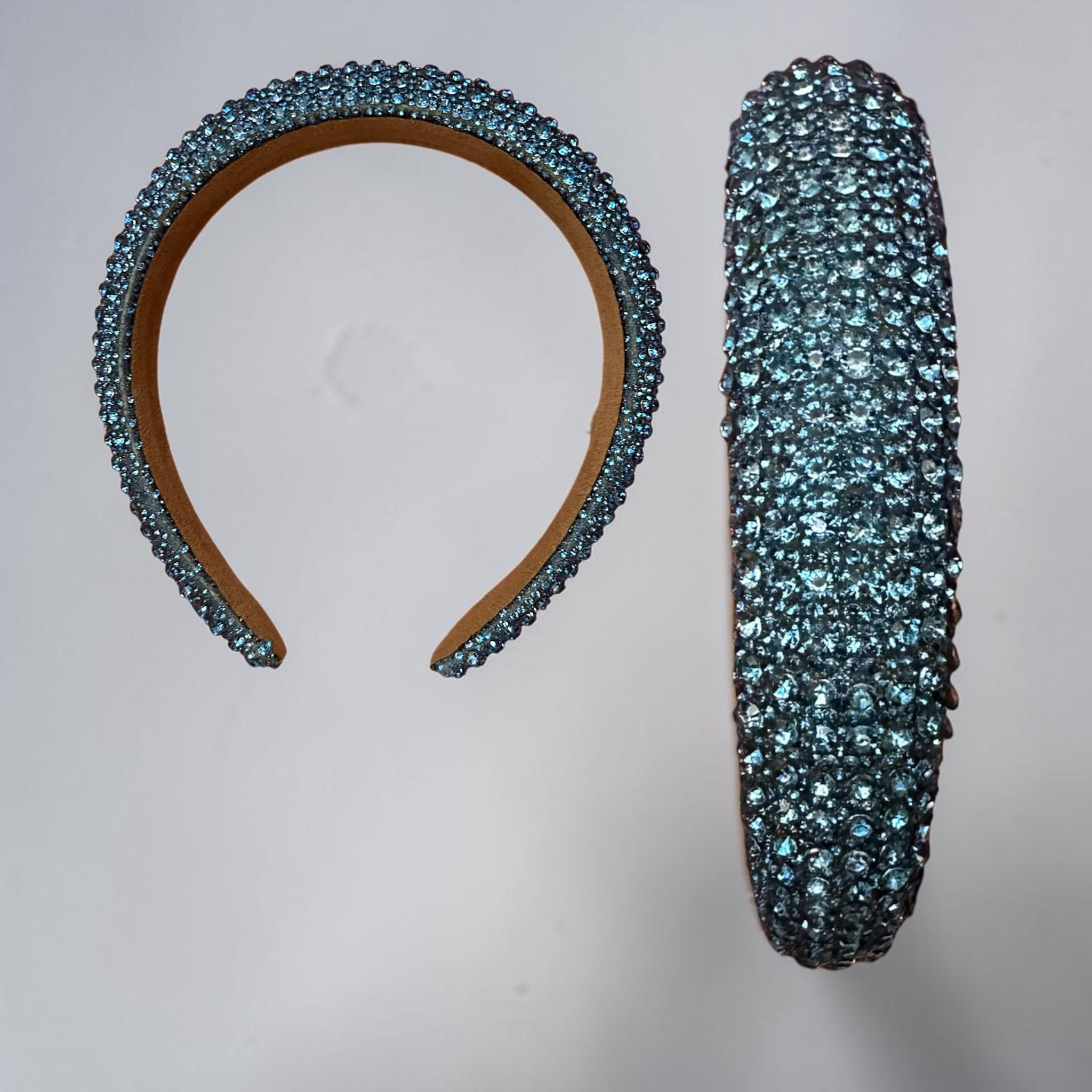 Blue crystal hard headband