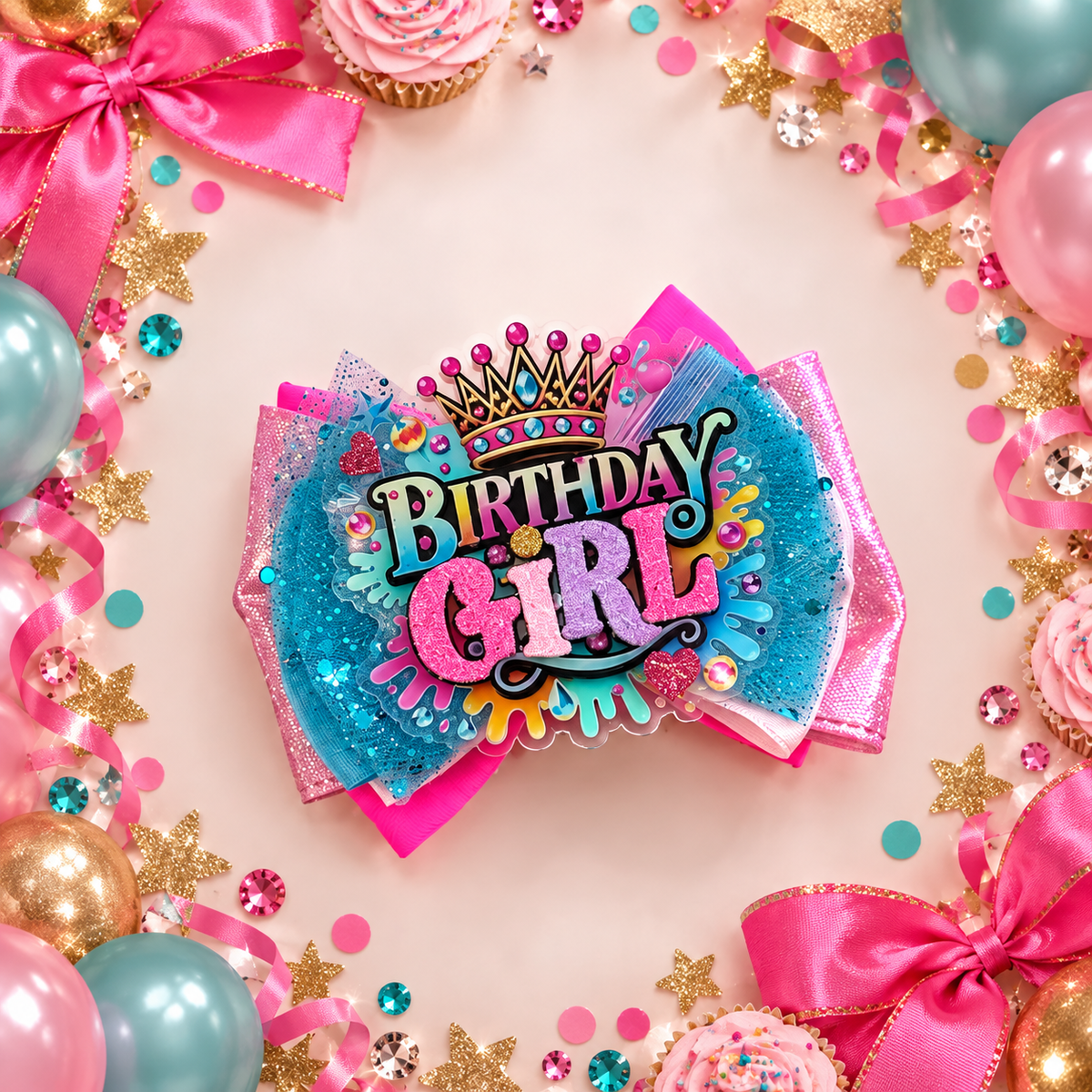 Xl piggy birthday girl clip