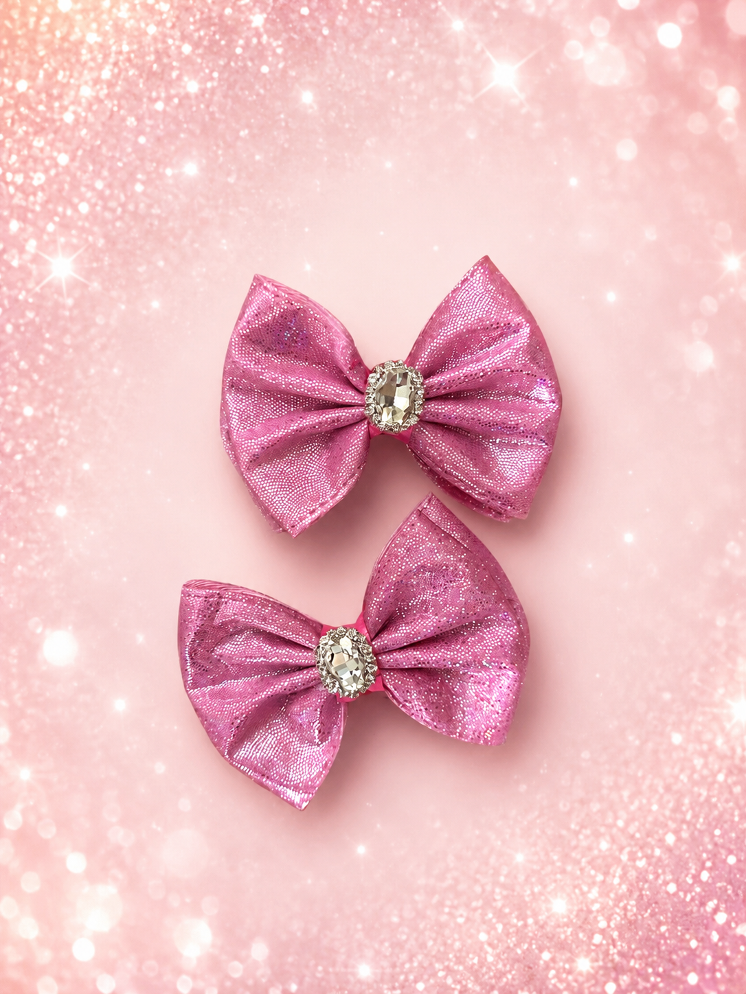 Pink shimmer piggy clip