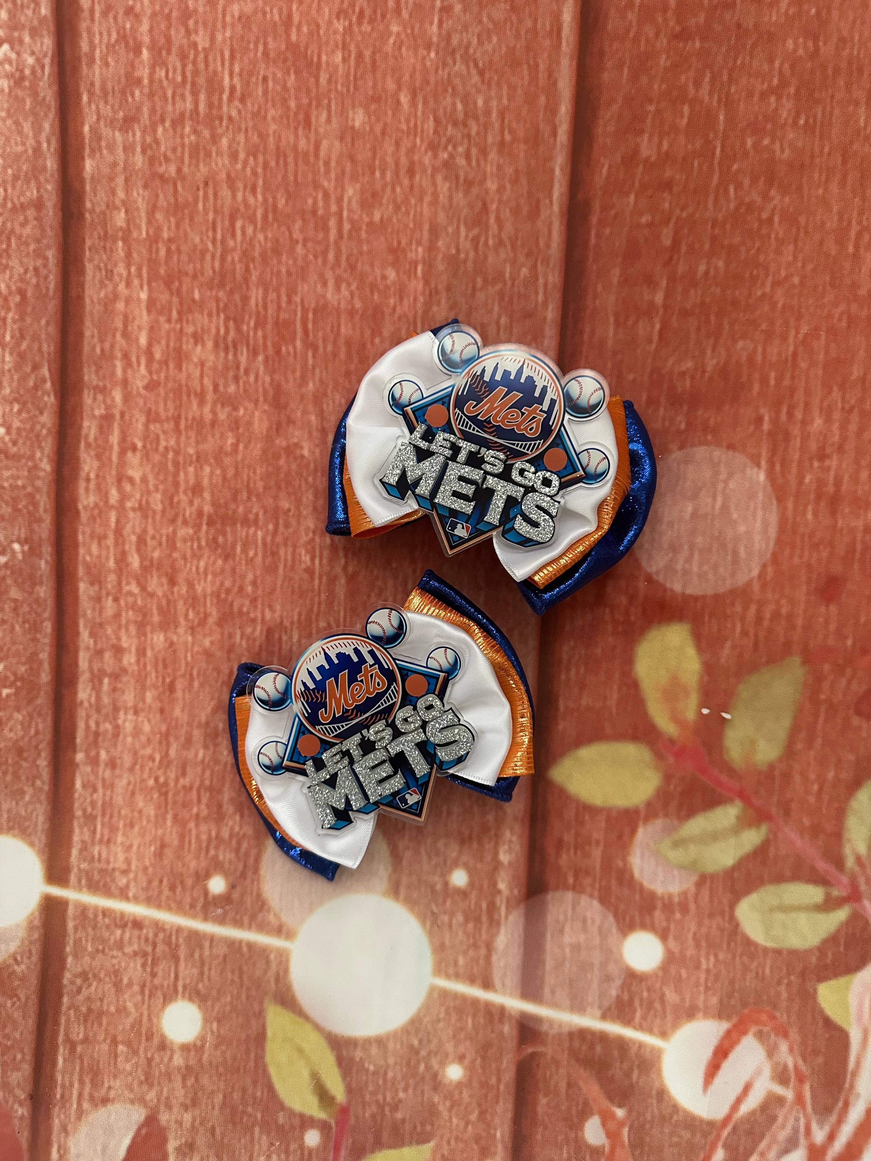 New York Mets hair bow