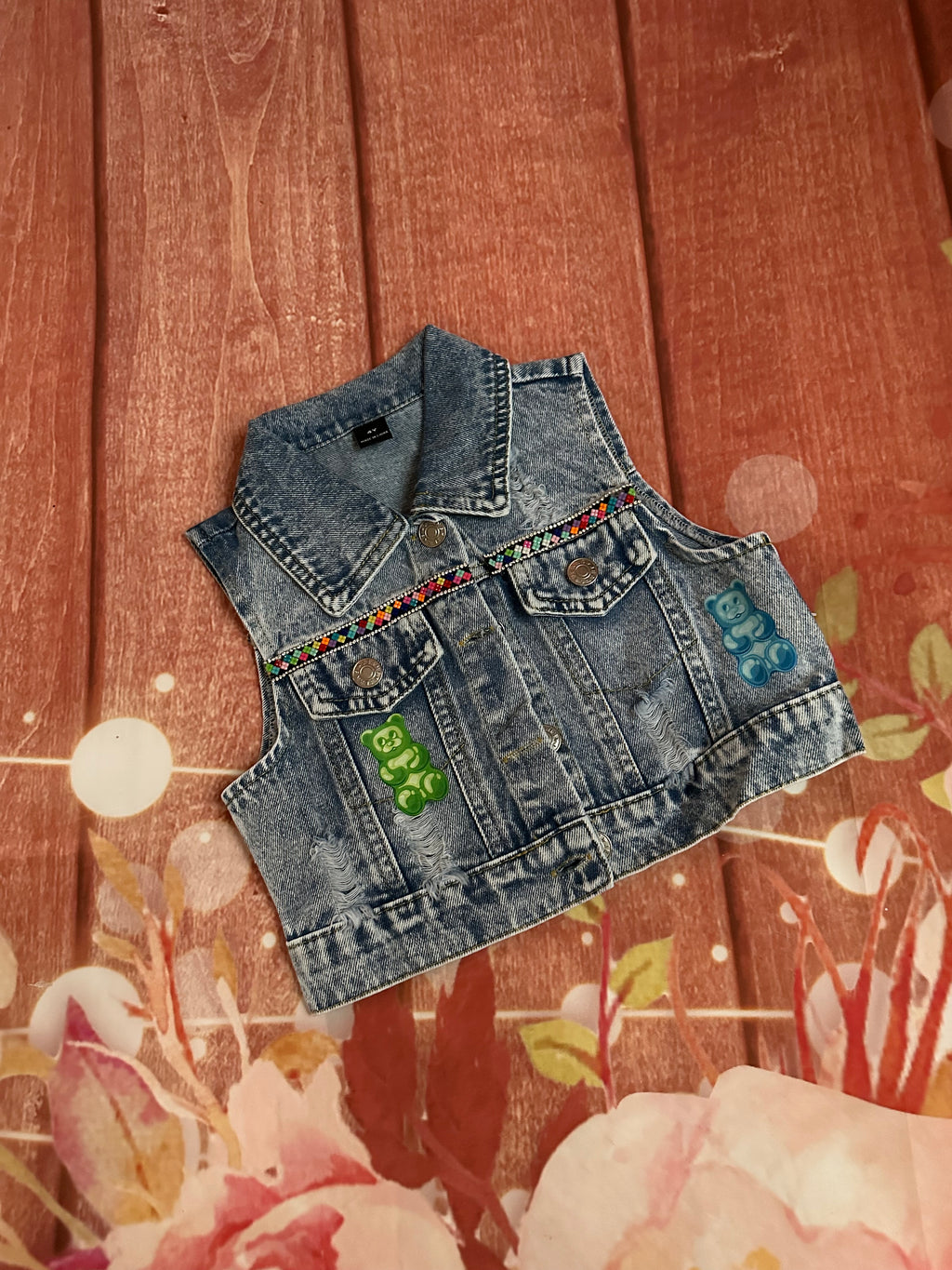 2/3 gummy bear denim vest