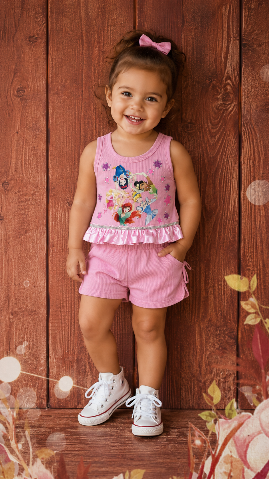 7y princess shorts set