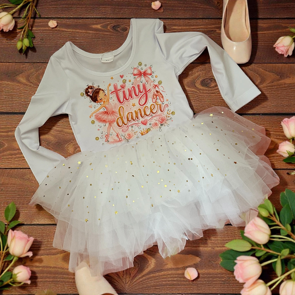 Long sleeve white tutu leotard