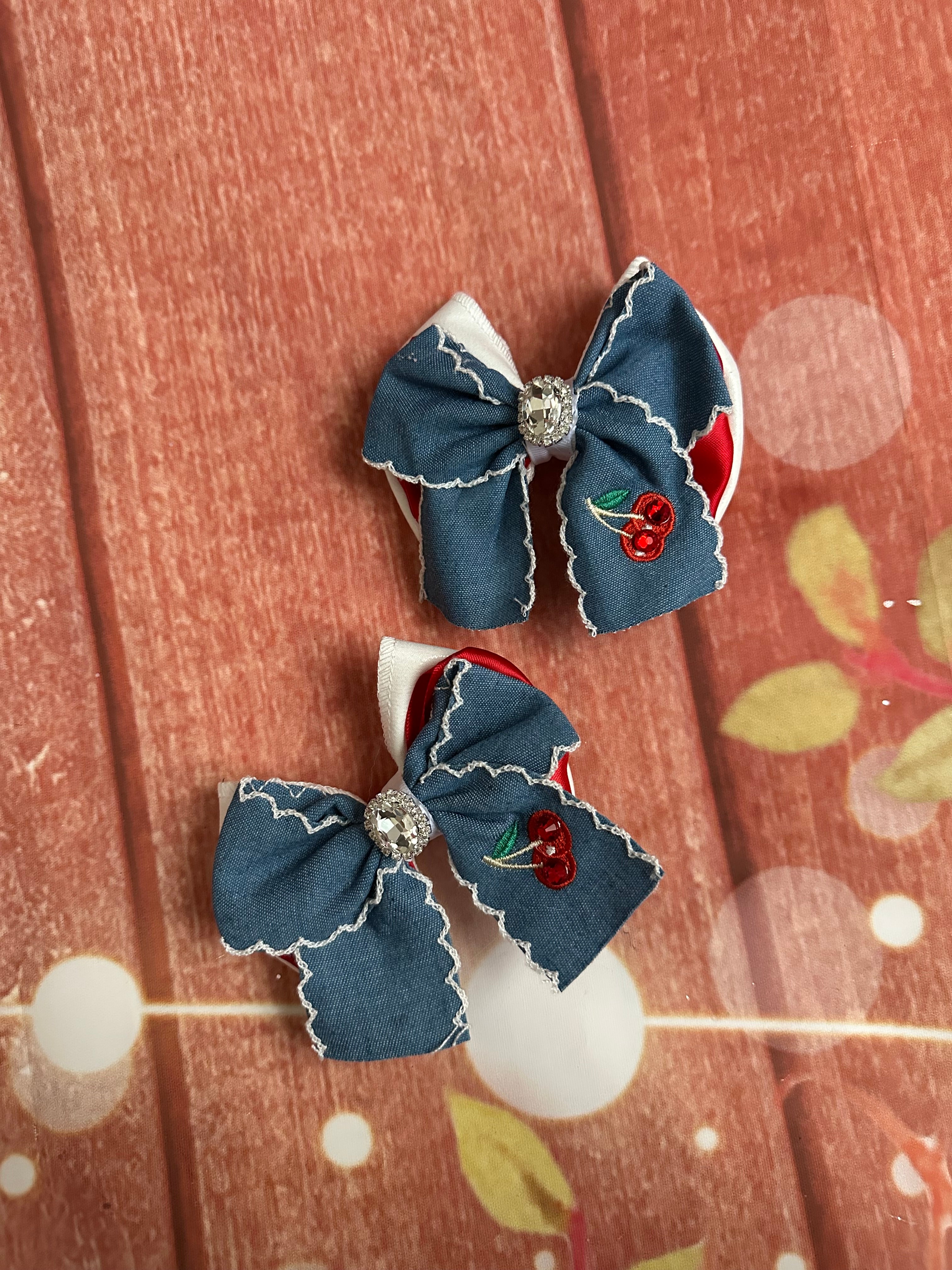 Cherry piggy hair clips