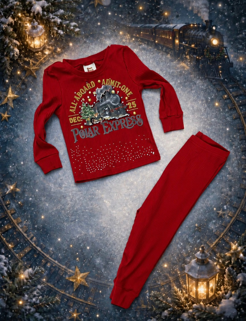 Red pre order polar express tight fit pjs
