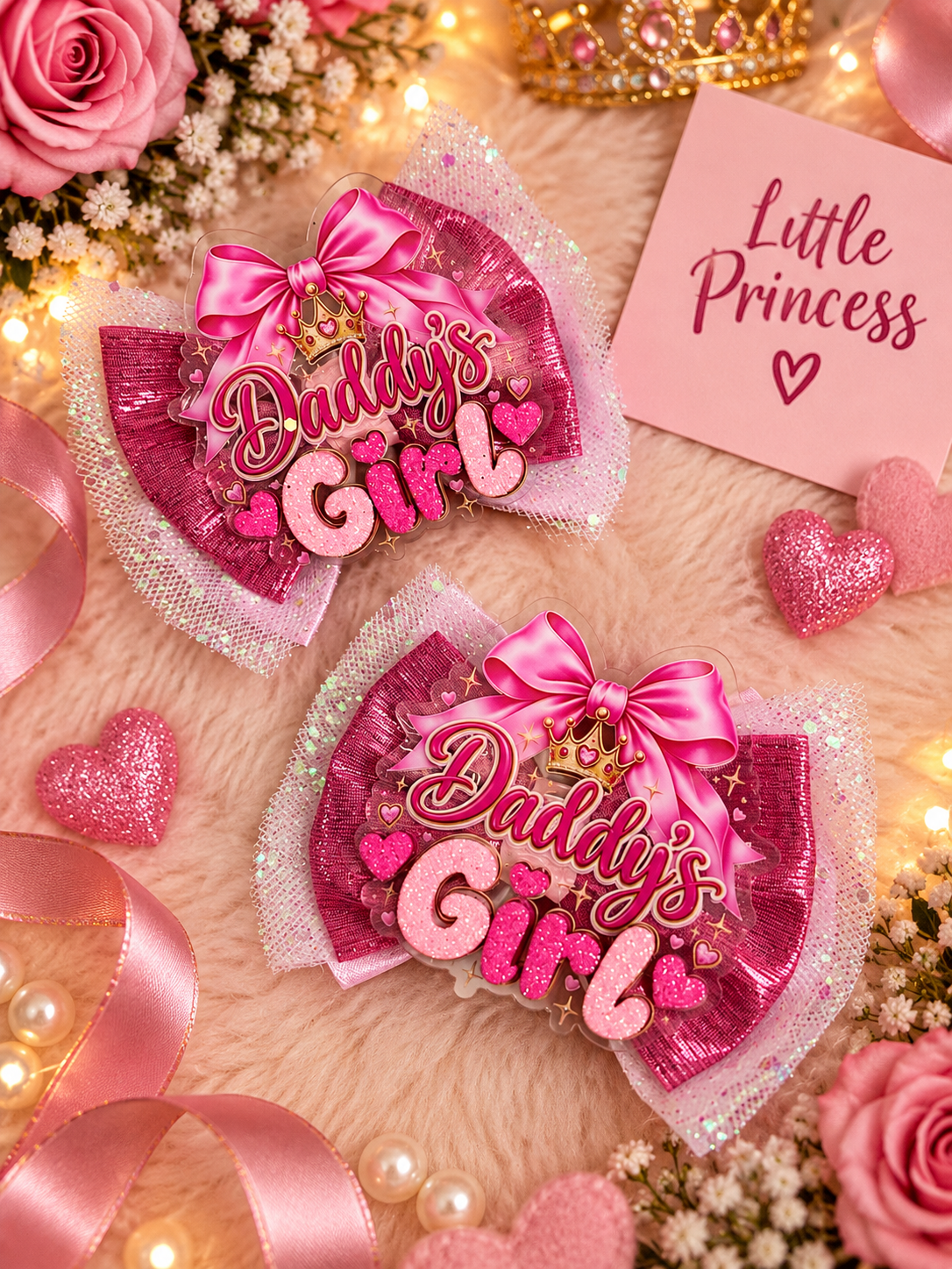 Xl piggy size hair bow daddy’s girl