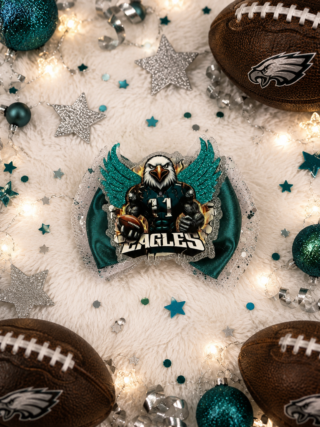 XL piggy bow eagles football