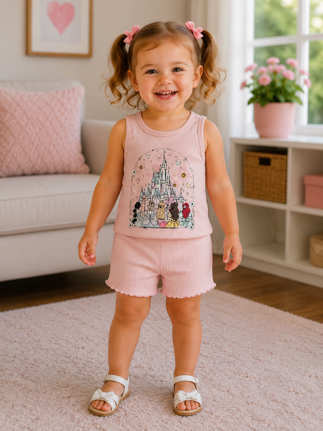 6y princess shorts sets