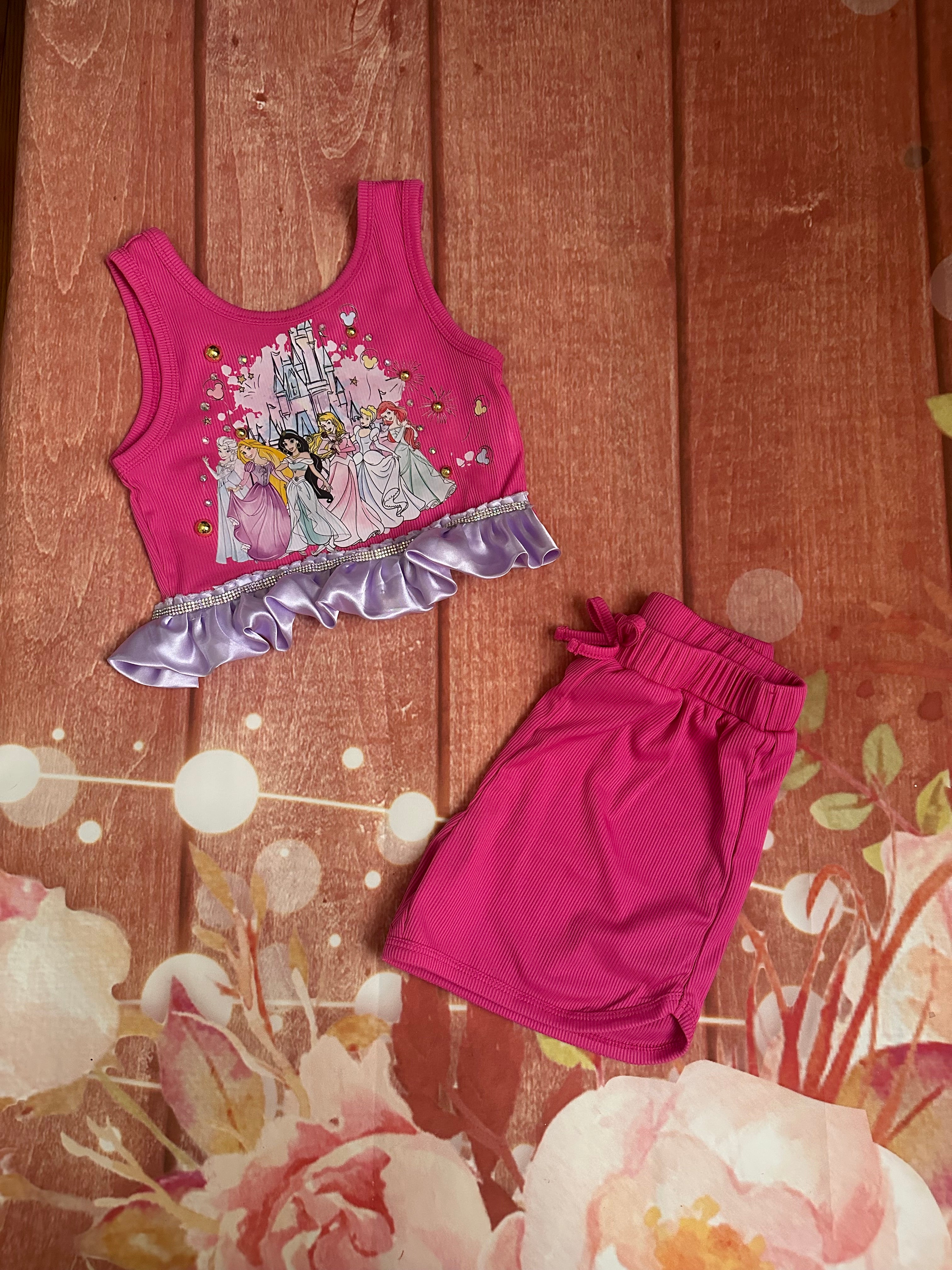 5y princess shorts set