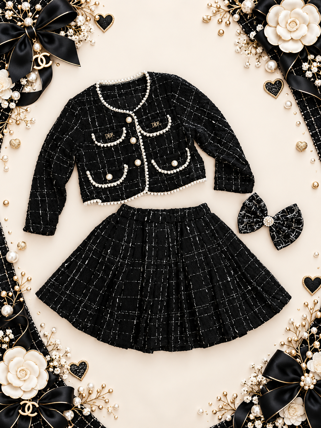 2/3 Inspired skirt suit set with clip