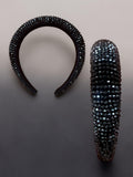 Navy blue hard headband beaded