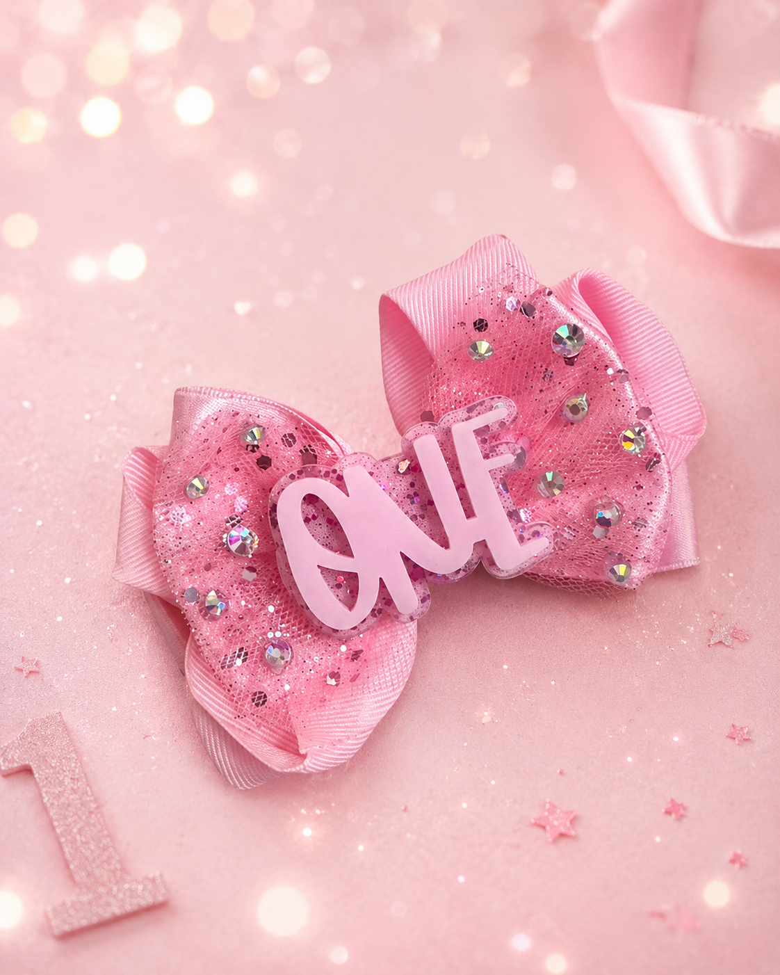 First birthday Piggy size hair clip