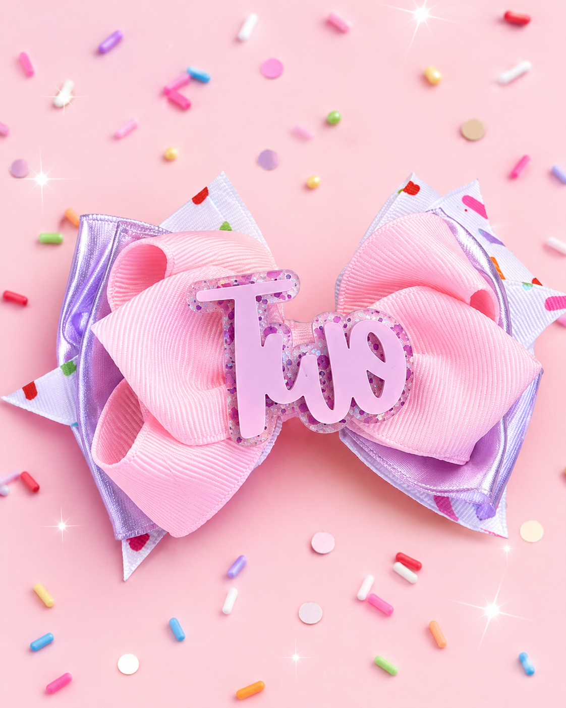 Second birthday piggy size clip