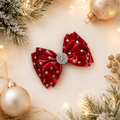 Holiday red piggy bow