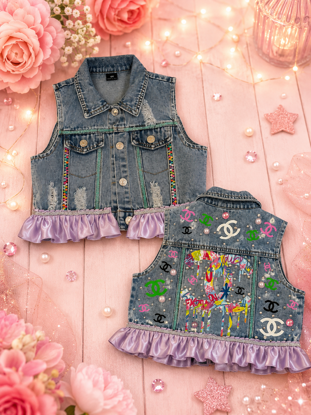 6y denim vest