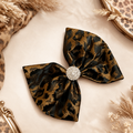 Leopard hair bow