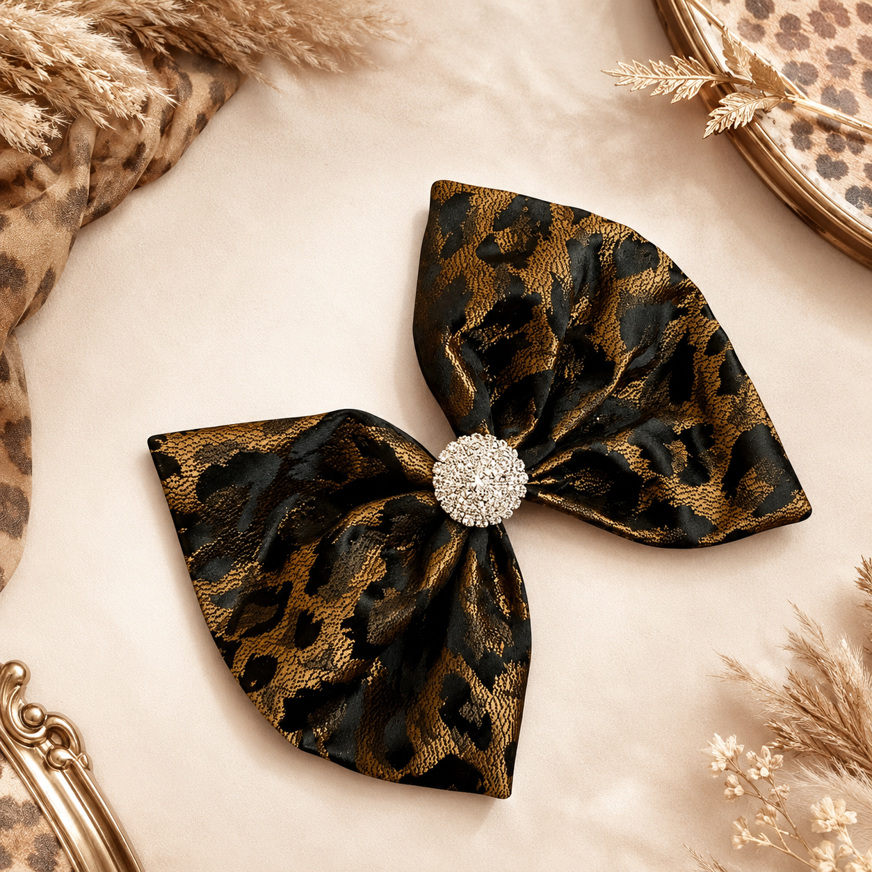 Leopard hair bow
