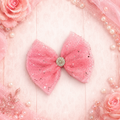5 inch pink tulle hair bow