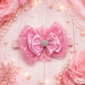 Pink tulle baby headband