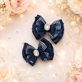 Blue gingham piggy set