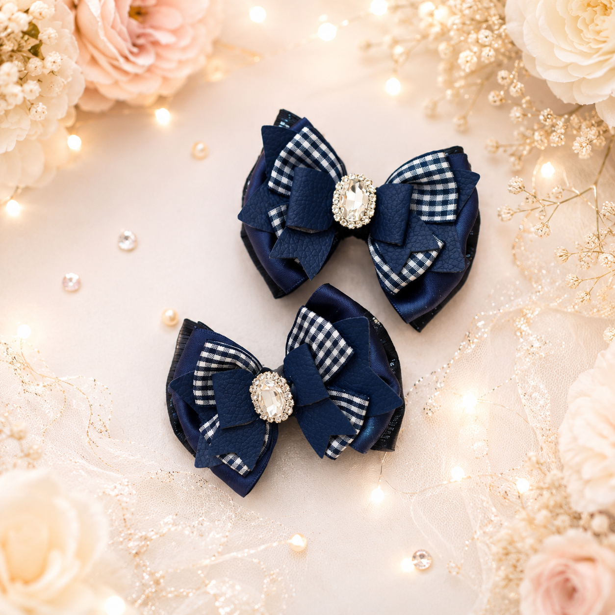 Blue gingham piggy set