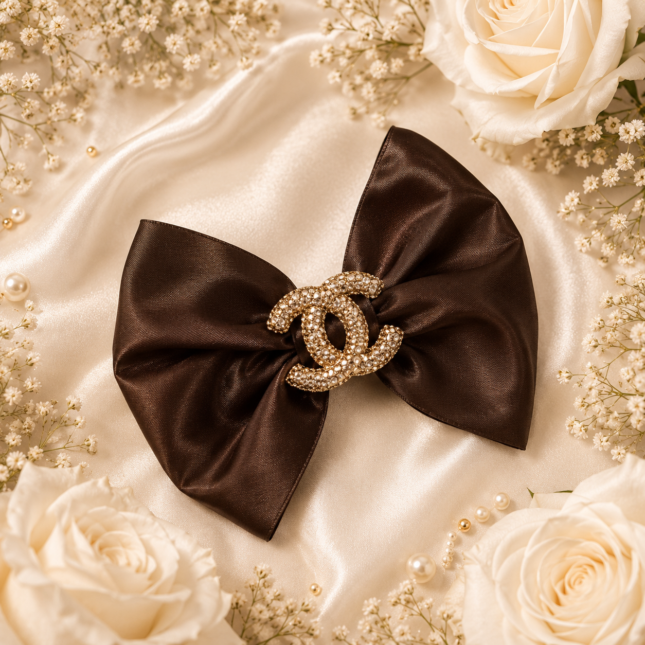 5 inch liquid satin hair bow